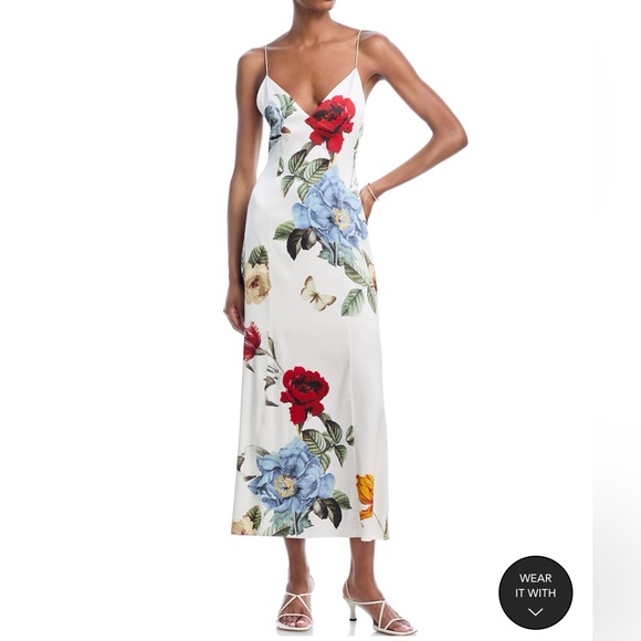 knee length dresses for ladies Alice + Olivia Julietta Denim Midi Dress